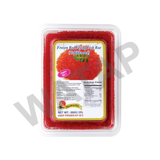 Flying fish roe-Red (Shimanto) 500 G./PACK, 20 PACK/CTN - Watapthailand